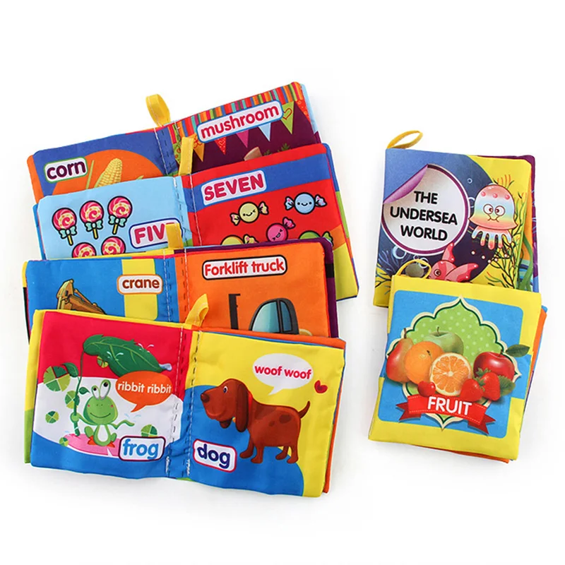 

Intelligence Developing Toy Activity Cloth Book Cartoon Animal Soft Baby Educational Toy Cloth Book Plush Animal Story For Baby