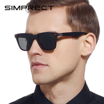 

SIMPRECT Polarized Sunglasses Men 2020 Square Sunglasses Retro Vintage Mirror Anti-glare Driver's Sun Glasses For Men Oculos