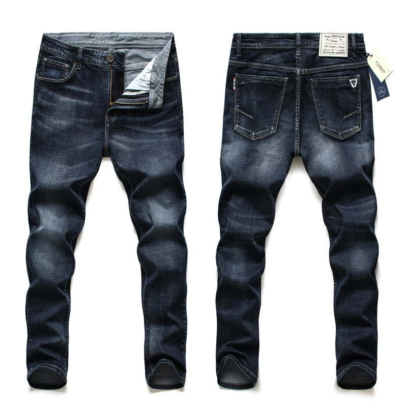 Vaqueros elásticos con bolsillos rectos para hombre, ropa vaquera masculina de marca, Casual, color liso, con estilo Glory, talla 42, 44 y 46, 6XL, 2020