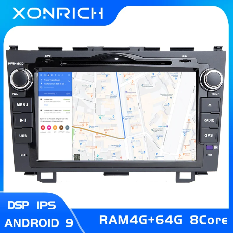 Ips DSP Qcta Core 2 Din Android 9,0 автомобильный DVD мультимедиа для Honda CRV 2006 2007 2008 2009 2010 2012 gps навигация 4G 64GB радио