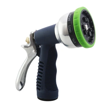 

1pc High Pressure Car Washer Garden Hose Nozzle Heavy Duty Flow Control 9 Patterns Anti-Leak Watering Nozzle Water Gun