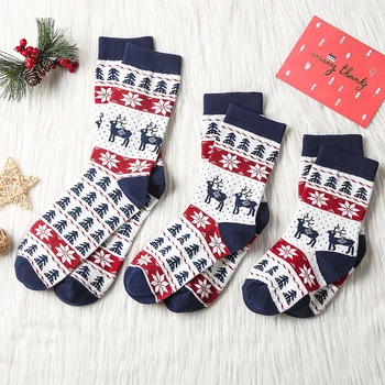 

Fashion Adult Kids Funny Socks Christmas Stocking Versatile Mother Baby Winter Cotton Socks Stocking Warm Winter New Year Gift