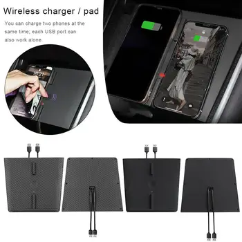 

Wireless Phone Charger Dual Fast Charge Car Mount For Tesla Model 3 Central Control Charging For All Qi enabled Android Device