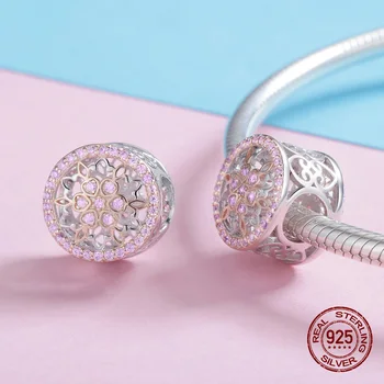 

womak fit Pandora original bracelet charm 925 sterling silver blooming bud beads pendant for women jewelry gift Hot sale