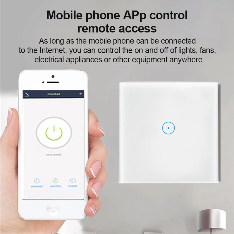 

Smart SwitcEuropean Standard Alexa Voice Control Mobile Phone Remote Control Timing Wall Switch Graffiti Touch Wifi Smart Switch