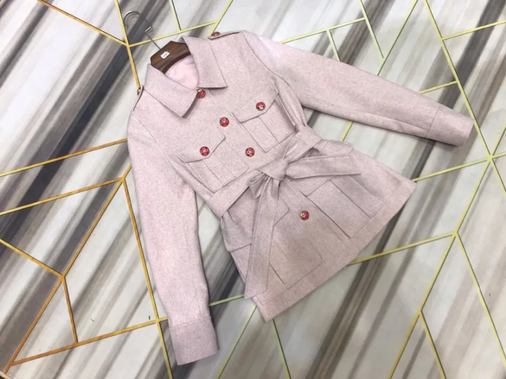 2019FW осень новая Женская Шерсть "твид" куртка Женский жакет в стиле кэжуал Высококачественная верхняя одежда пальто 2 цвета gdnz 10,04
