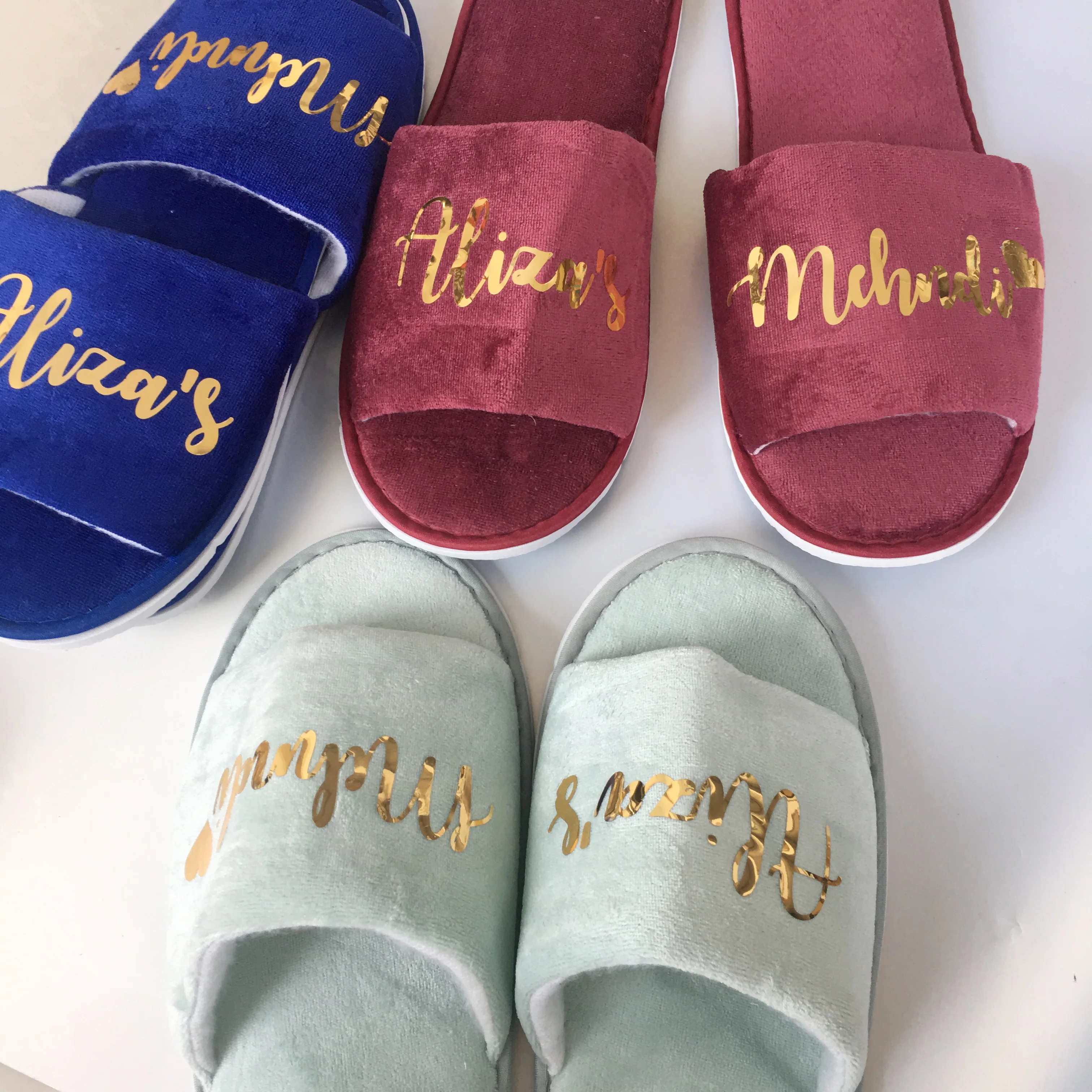 7 пар персонализированные любой текст тапочки для спа подружки невесты команда девичник вечерние подарки Свадебное предложение индивидуальный подарок