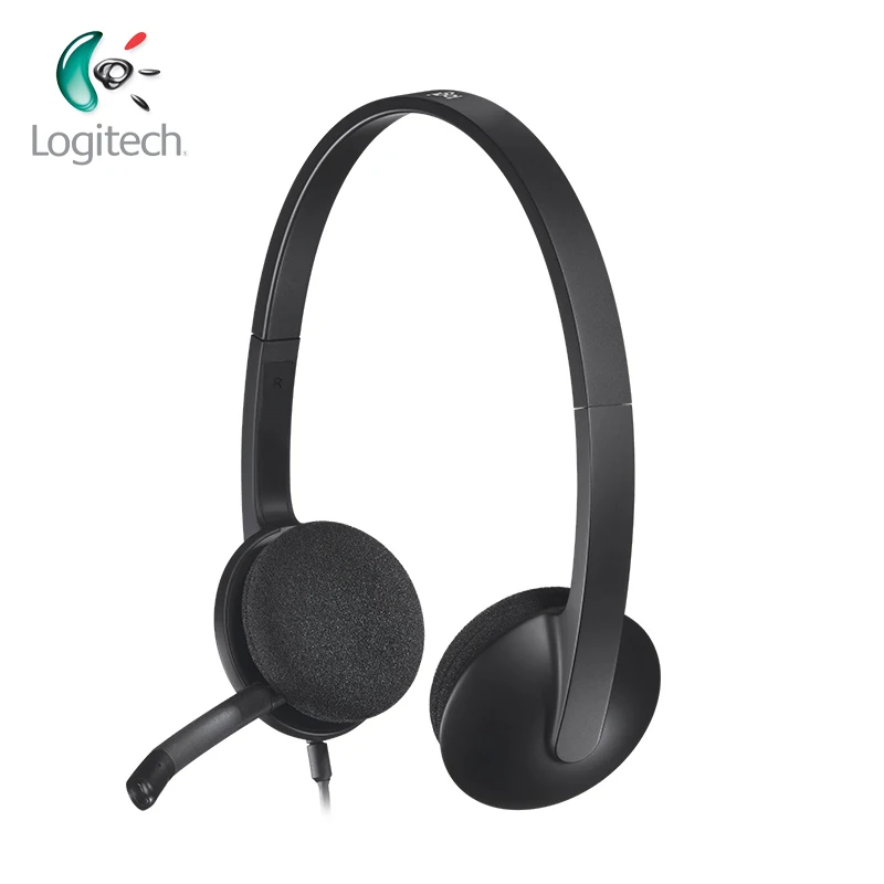 Компьютерные наушники Logitech H340 с USB-разъемом предназначенные для офиса подходят