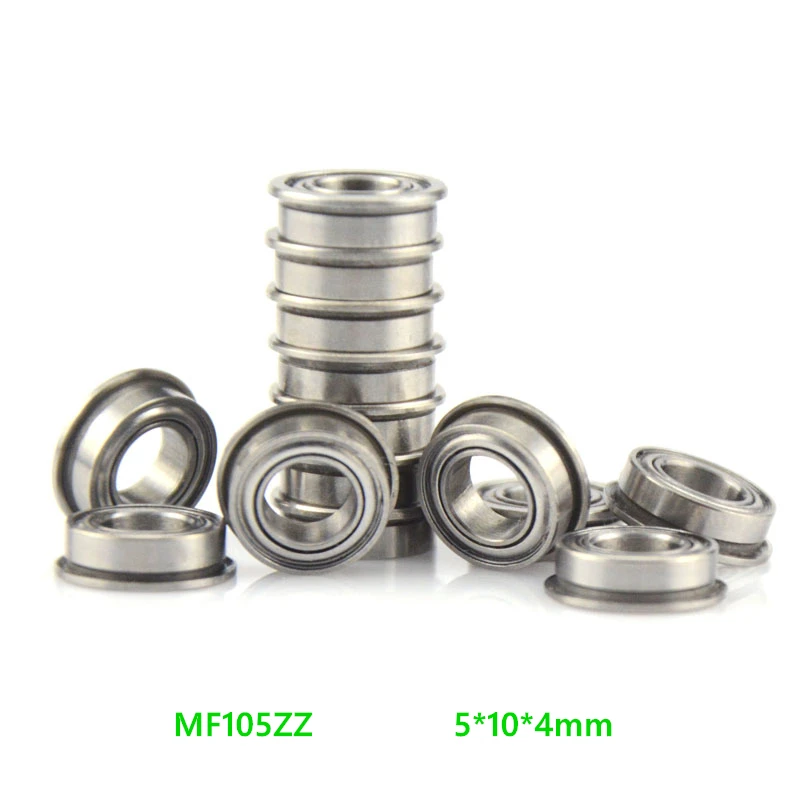 

500pcs/lot Flange bearing MF105ZZ MF105 ZZ Z 5x10x4 mm double Shielded deep groove Ball Bearings Flanged 5*10*4mm