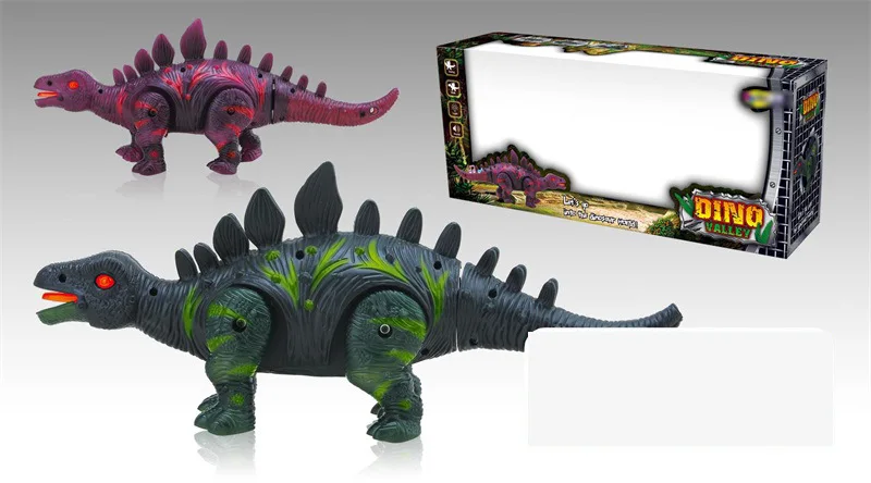 

Children Electric Dinosaur Model Toy Shining Walk Model Light Triceratops Stegosaurus