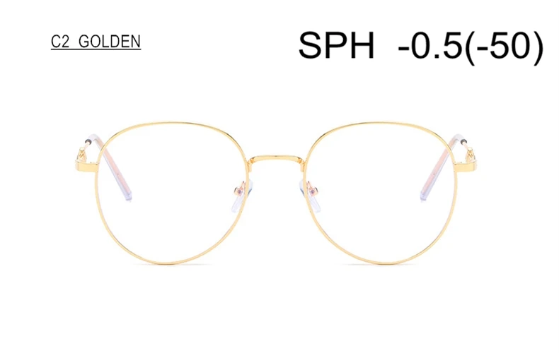SWOKENCE очки по рецепту для близорукости SPH-0,5 до-6,0 для женщин и мужчин элегантная оправа из сплава с пандой очки для близоруких F124 - Цвет оправы: C2 (-0.5)