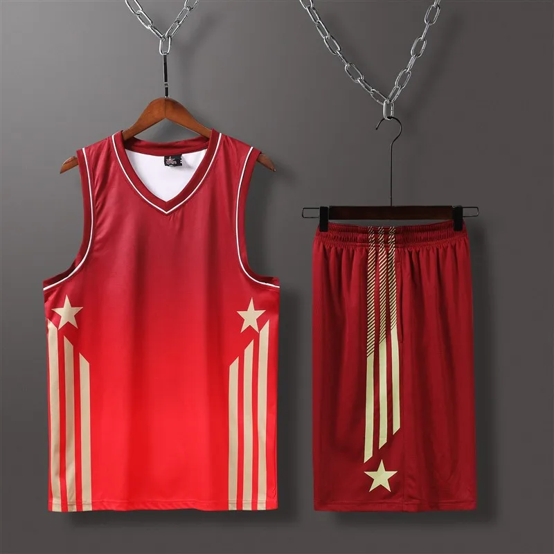 Мужской баскетбольный набор, набор униформы, спортивная одежда, баскетбольные майки, спортивные костюмы для колледжа, DIY Индивидуальные баскетбольные шорты