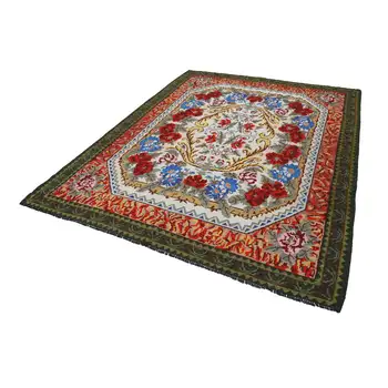 

229x300 Cm Green Handmade Vintage Moldovan Rugs Rug-7x10 Ft