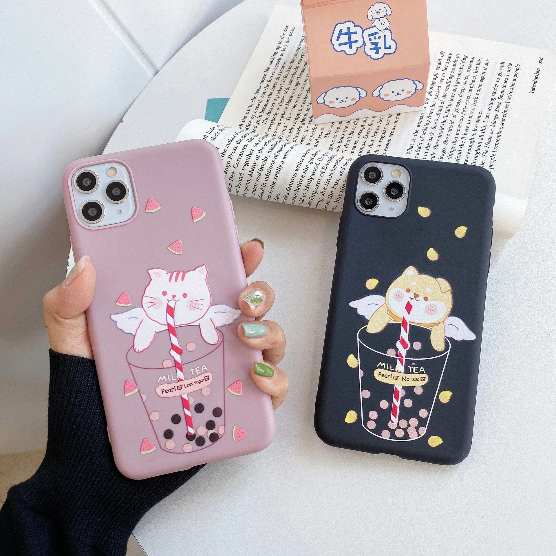 Soft TPU Case For iphone 11 Pro Max 12 X XS XR 7 8 Plus SE Silicone Shockproof Frosted Phone Cute Cat Dog Cartoon Shell | Мобильные