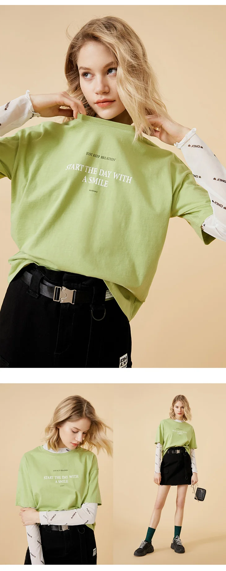 ONLY Women's Letter Print Short-sleeved T-shirt | 120101578