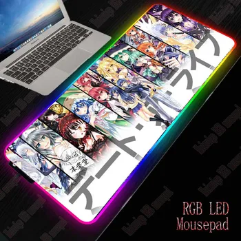 

Yuzuoan Anime Girl Large Control RGB LED Mouse Pad 7-color USB Lighting Backlight Game Player PC One-piece Table Mat&carpet Mat