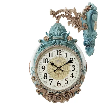 

Quartz Clock Living Room Double-sided Wall European Atmosphere Mute s Creative Home Hanging Table Personality