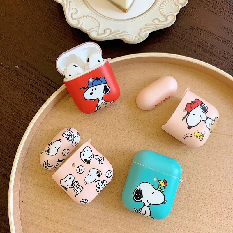 

Cartoon Peanut Charlie brown dog Bluetooth headset cover for apple airpods 1 2 wireless headphone soft earphone charging box