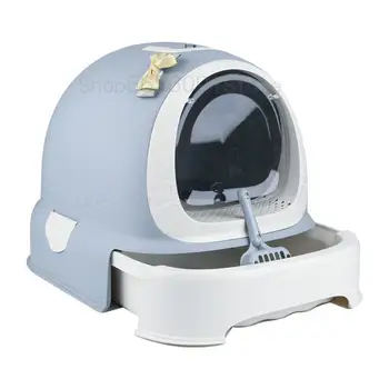 

Cat Litter Basin Fully Enclosed Cat Toilet Drawer Cat Sand Table Deodorant Large Potty Anti-splashing Cat Pot
