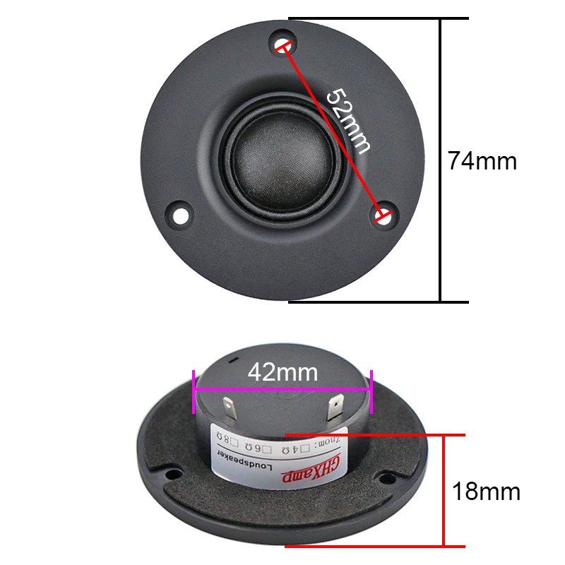 GHXAMP 3 Inch Dome Tweeter Speaker 4OHM 20W Silk Film Treble 25 Core Home Theater for Bookshelf 5.1 Loudspeakers 90dB 2PCS