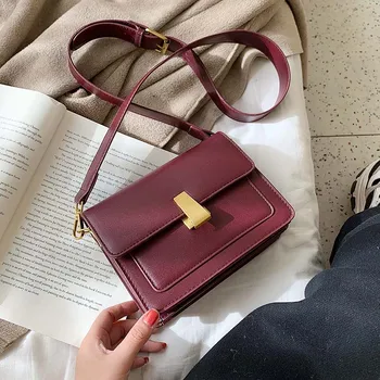 

MINI Solid Color Simple Pu Leather Crossbody Bags For Women 2019 Shoulder Messenger Bag Female Travel Handbags and Purses