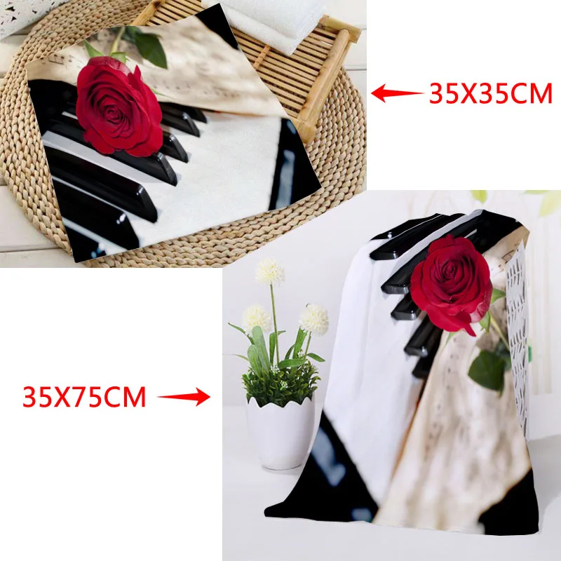 Custom Rose Towels Microfiber Travel Fabric Quick Drying Printing Absorbent Wearable Towel Beach Hair Towels - Цвет: 2