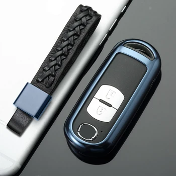 

Car Aluminium Alloy Key Case Key Case Cover For Mazda 2 3 6 Axela Atenza CX-5 CX5 CX-7 CX-9 2014 2015 2016 2017 Smart 2/3 Button