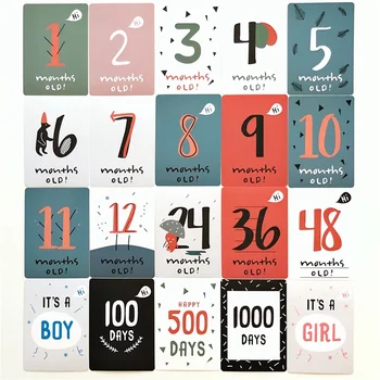 

20/Set Baby Commemorative card For Take Pictures Different Month Days Pregnant woman Newborns Photography props drop ship