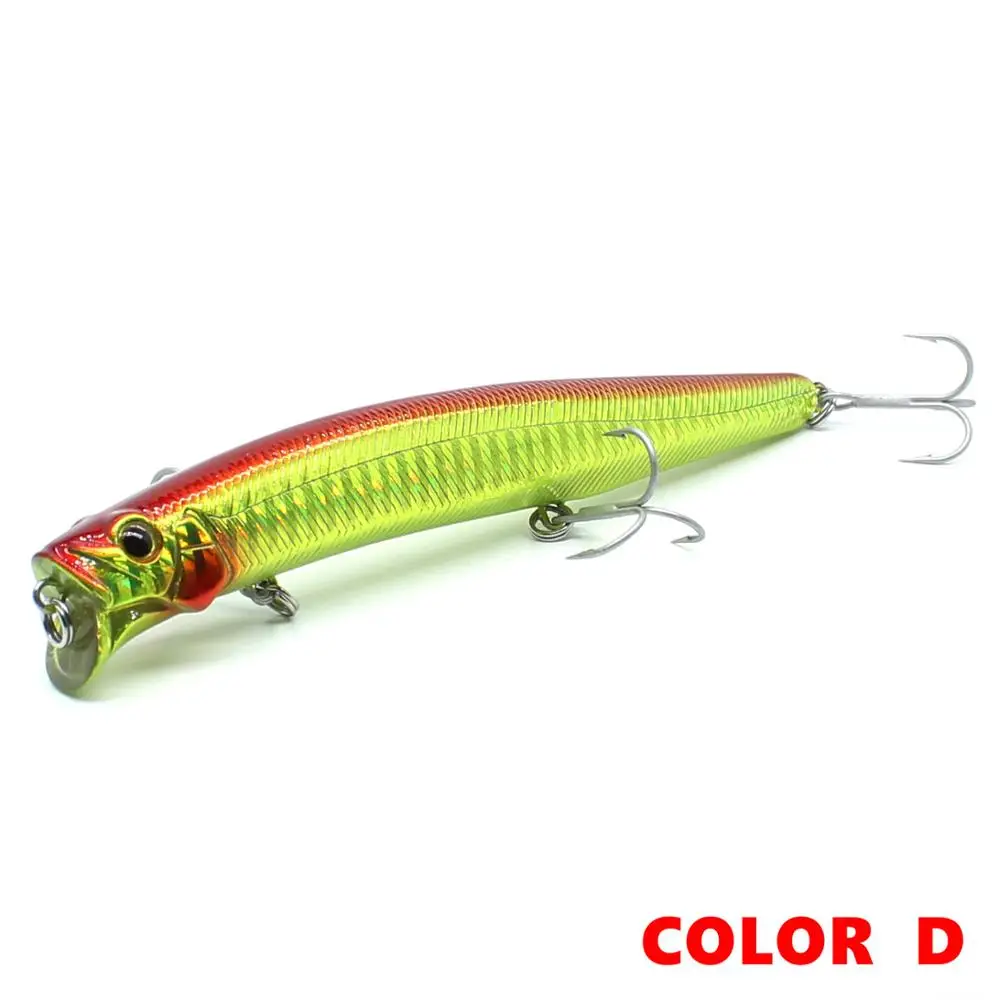 AOCLU lure wobblers 13cm 21g Hard Bait Minnow Floating Popper fishing lure With Magnet Bass Fresh 4# VMC hooks free shipping - Цвет: color D cq130