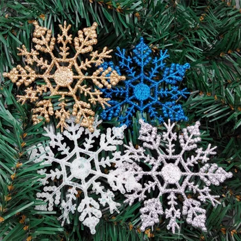 

12Pcs/Set Sparkly Glitter Snowflake Christmas Ornaments Xmas Tree Hanger Garland Making Decorations Christmas Party Decoration