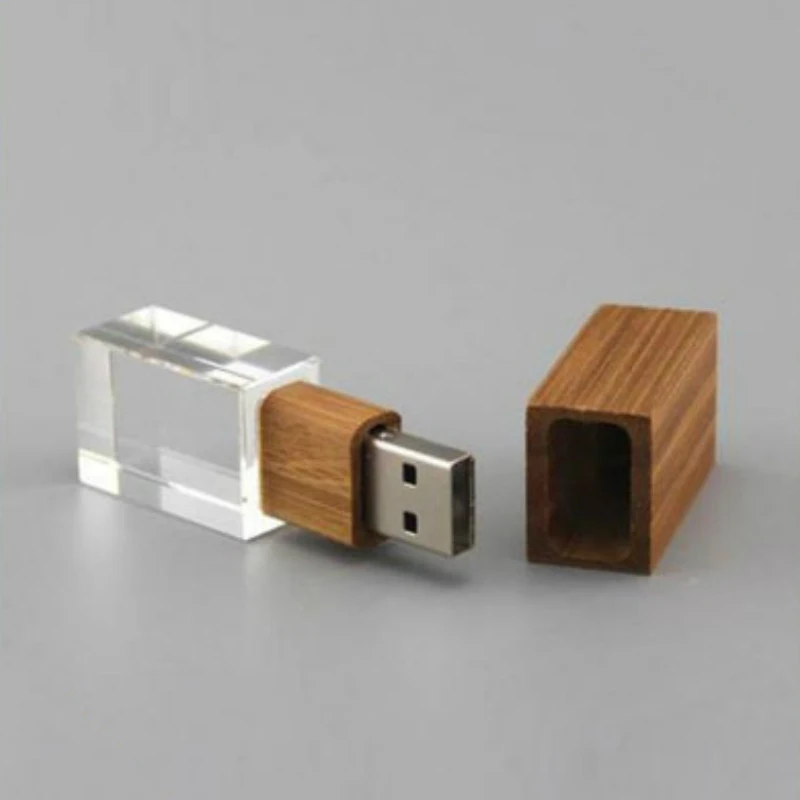 

Флеш-накопитель USB 2,0, 4 ГБ, 8 ГБ, 16 ГБ, Деревянный Кристалл, с логотипом