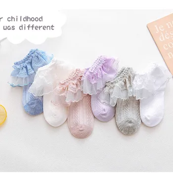 

10Pairs/lot Summer Thin Children's Socks Children's Socks Cotton Lace Lace Socks Girls Treasure Net Socks