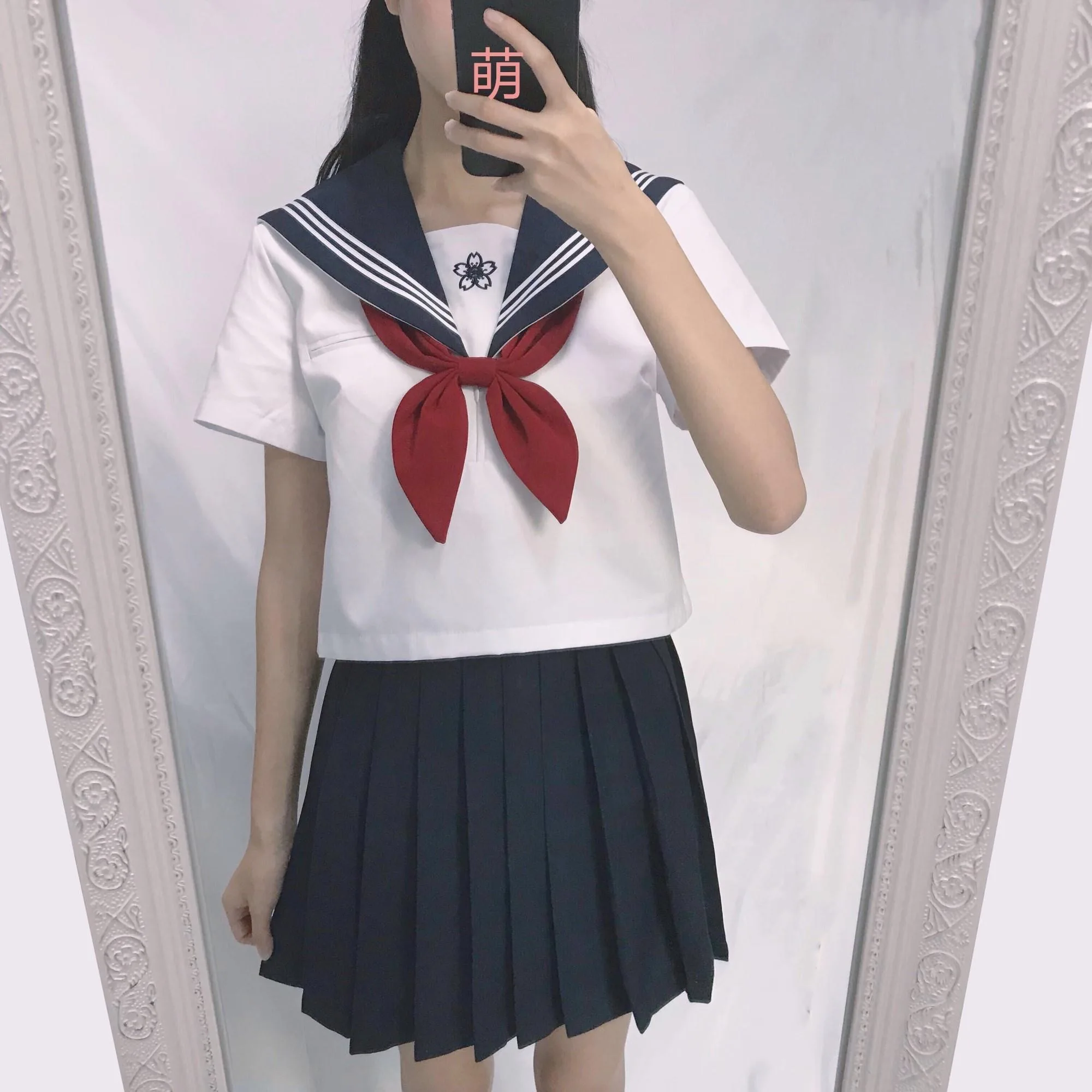 Japanese Jk School Uniform For Girls Embroideried Short Sleeve High School Women Novelty Sailor Suits Uniforms Cosplay Sets Xxl