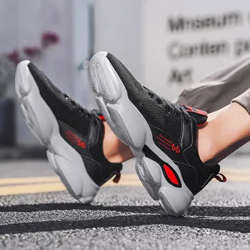 

Men's comfortable mesh non-slip running shoes sports shoes large size jogging shoes Flying woven men's shoes sports tide shoes