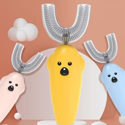 Children Electric Toothbrush For Kids Smart 360 Degrees U Silicon Automatic Ultrasonic Teeth Tooth Brush Cartoon Pattern
