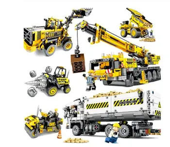 

Engineering Bulldozer Crane Compatible Lepining Technic Truck Building Blocks City Construction vehicle car Toy For Children