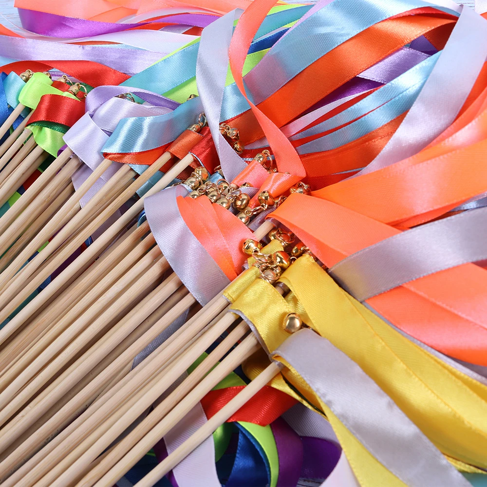 Colorful Stain Ribbon Wedding Stick for Party Decorations Party Decorations
