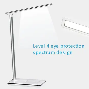 

LED Desk Lamp Foldable Reading Lamp With QI Wireless Charger 4 Lighting Modes USB Chargeable Eye-Protect Table Lamp Night Light