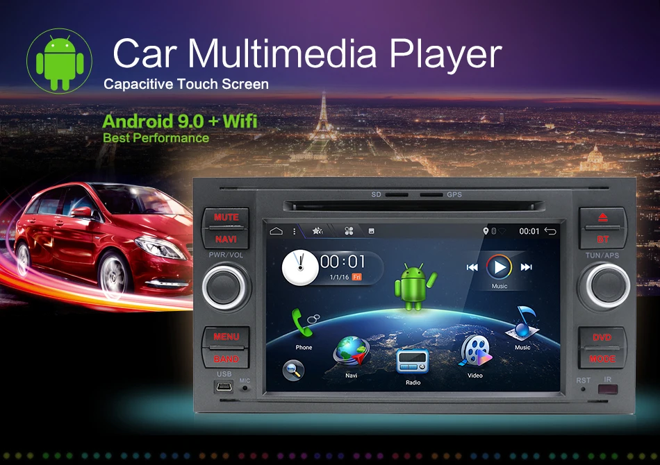 Top Boison Android 9.0 Car DVD GPS Navigation Player Stereo Radio Audio For Ford 2 Mondeo S C Max Fiesta Galaxy Connect Focus 0