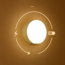 Veilleuse LED Rechargeable sans fil à Induction, commande vocale, lampe de chevet à Induction automatique