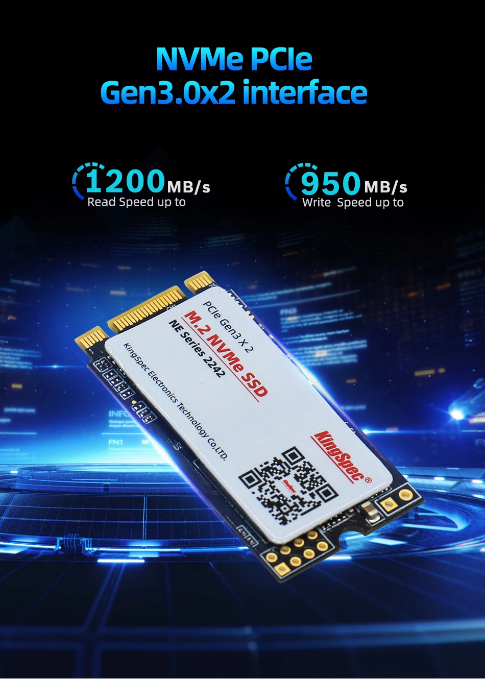 KingSpec 22x42 мм PCI-e сигнал Gen3.0x2 NVMe внутренний M.2 SSD 128 Гб жесткий диск HD SSD M2 PCIe жесткий диск для ноутбука ПК