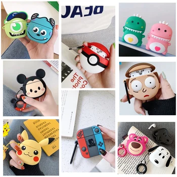 

For Apple Air pod 1 2 Case Cartoon Protective Cover Avocado Bluetooth Earphone Silicone Cases For Airpods 2 1 Milk Tea Hamburger