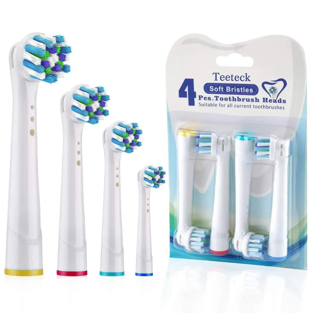 Gran venta 4 Uds cabezales de cepillo de dientes para el cuidado de las encías sensibles para la cabeza del cepillo de dientes Oral B cerdas suaves, cabezal de cepillo de acción cruzada Vitality Dual Clean NyoXr00Xp