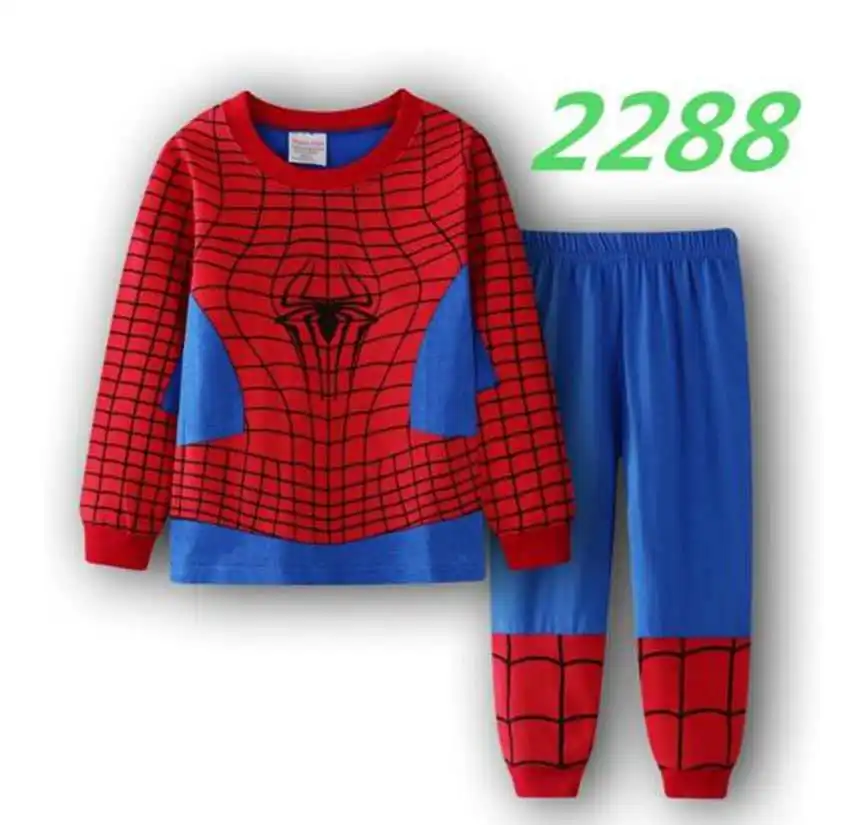 Новинка; Пижамный костюм с Бэтменом для мальчиков; пижама с длинными рукавами с супергероем; детская пижама; детская одежда для сна; домашняя ночная рубашка; хлопок - Цвет: color at picture