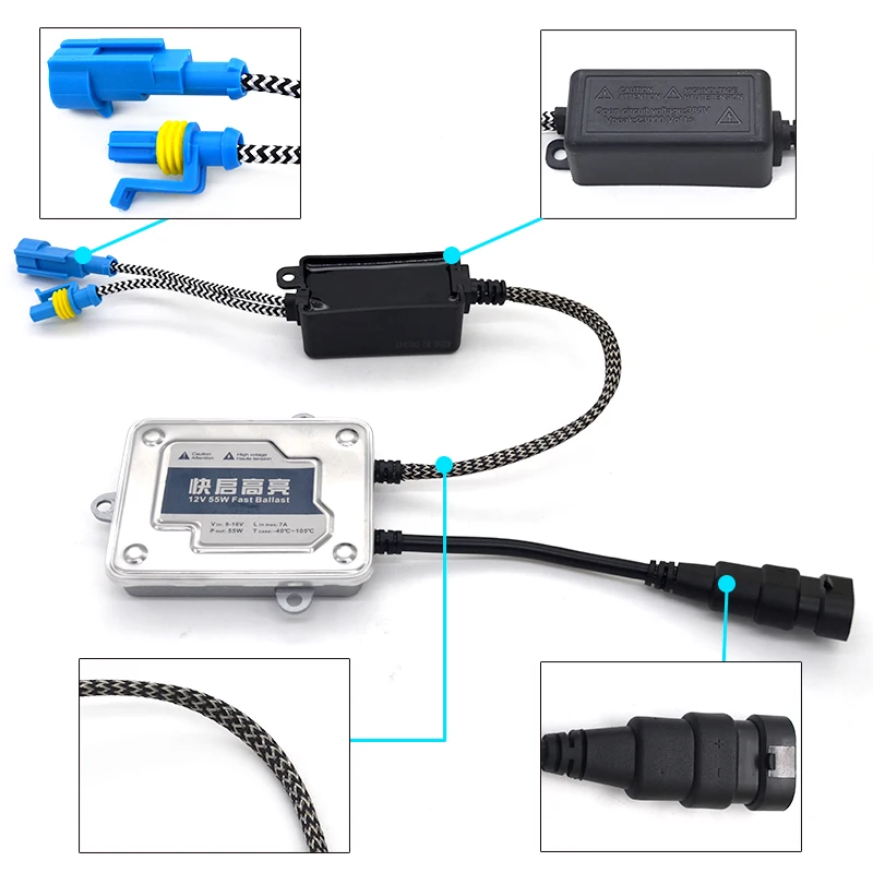 HIDLT 2PCS AC 55W Car Light Xenon HID Ballast 12V Fast Bright Quick Start Electronic Digital Slim Ballast Blocks Ignition (7)