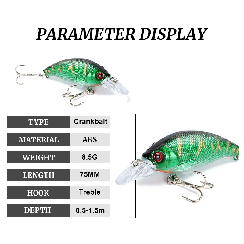 1PCS Isca Artificial Hard Popper Fishing Lures 5CM 7.4G Top water Plastic  Hard Bait Floating 4color two hooks - AliExpress