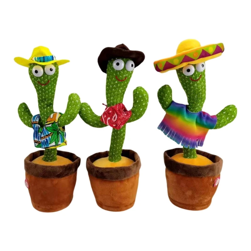 1 Pc Light Electronic Recording Cactus Plant Toy Funny Dancing Plush Toys for early Childhood Education | Игрушки и хобби