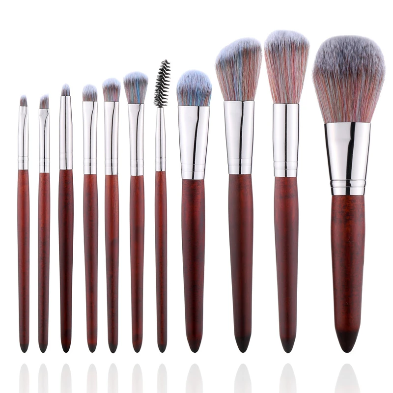Conjunto de Maquiagem Qualidade de Madeira Lidar com Escovas Cabeça da Escova para Maquiagem Marca Pces Macio Sereia Forma Cosméticos Escova Conjunto Alta Kit Fibra 11 15 de madeira lidar com escovas kit, fibra