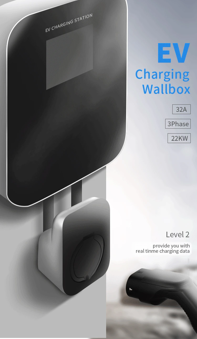 32A 3 фазное зарядное устройство для электромобиля EVSE Wallbox EV зарядная станция типа 2