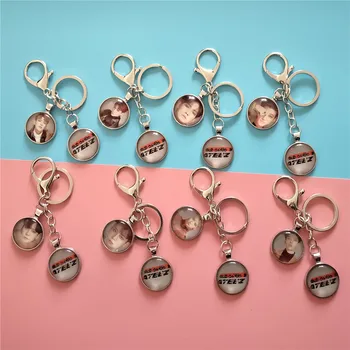 

Kpop Ateez photo keychain Metal new album peripheral mobile phone pendant Lanyard jongho key ring KPOP ATEEZ New arrivals